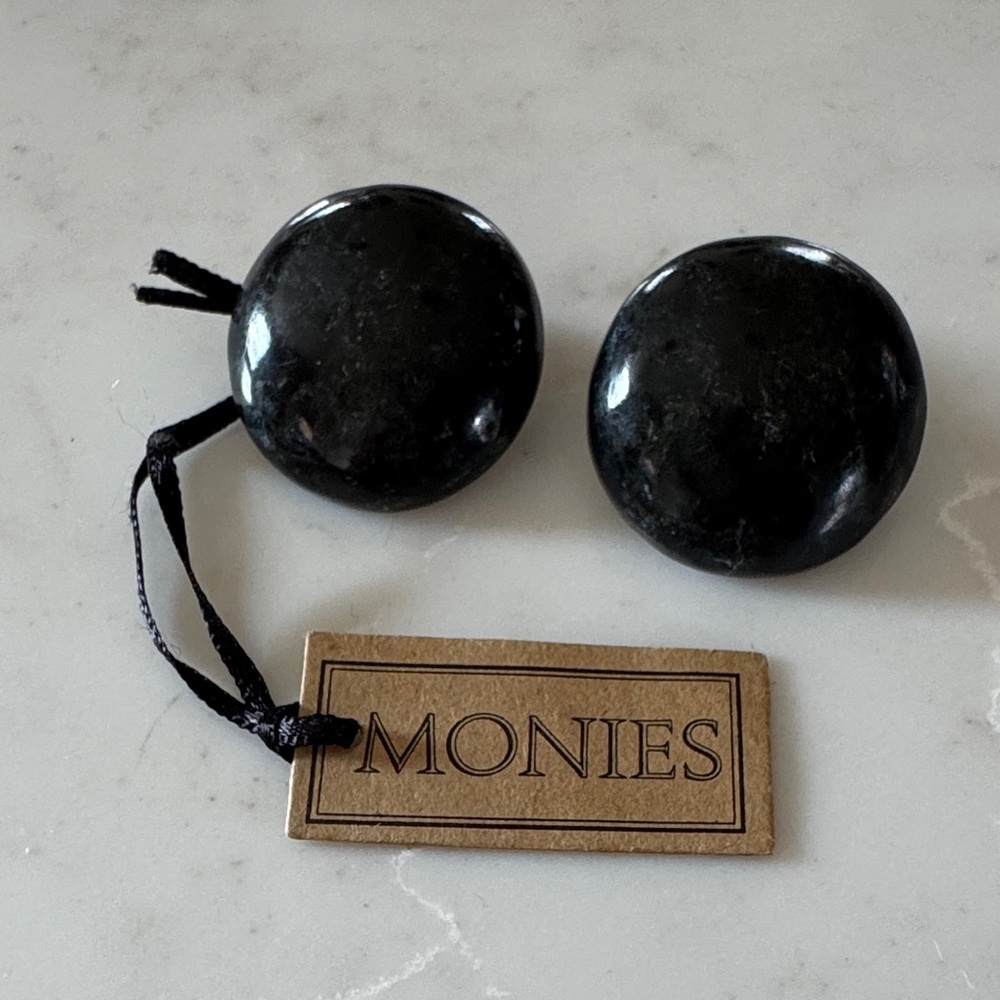 Monies Dark Stone Clip-On Earrings
